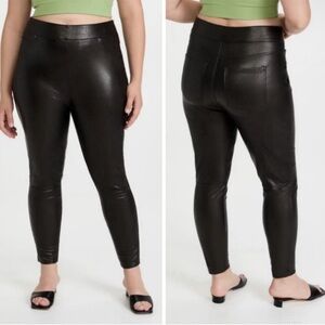Spanx Leather Like Ankle Skinny pant luxe black size 1X petite new with tags